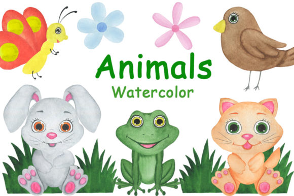 Animals Watercolor Childish Illustrations Review