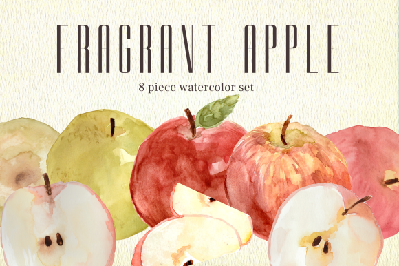 Fragrant Apple Watercolor Clipart Set Review