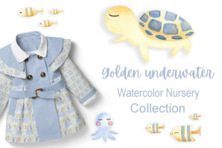 Golden Underwater - Watercolor Nursery Illustrations