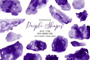 Purple Watercolor Shapes & Illustrations Review