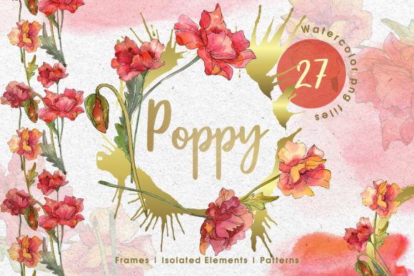 Red Watercolor Poppies PNG: Illustrations Review