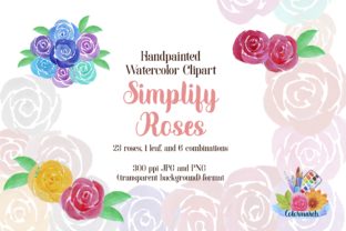 Simplify Roses Watercolor Clipart & Illustrations