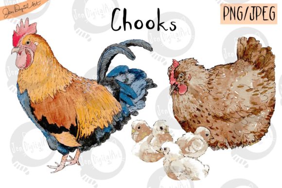 Watercolor Chooks: Farmhouse Illustrations