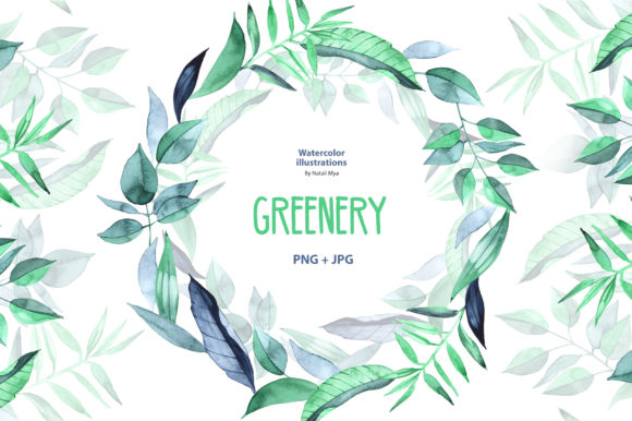 Watercolor Greenery Illustrations for Local Brands