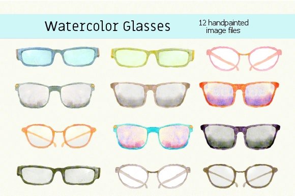 Watercolor Novelty Glasses Clipart Set Review