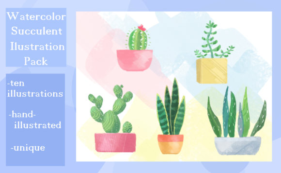Watercolor Succulent Cactus Art Pack: Illustrations Review