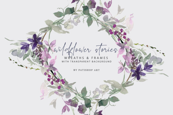 Watercolor Wildflower Clipart Set & Illustrations