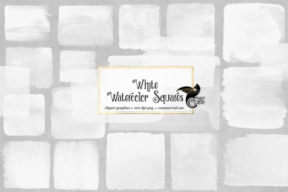White Watercolor Squares Clipart & Illustrations