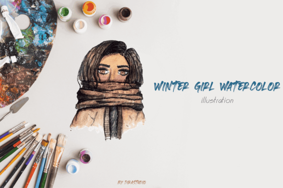 Winter Girl Watercolor: Illustrations for Sellers