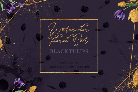 Wonderful Black Tulips: Watercolor Illustrations